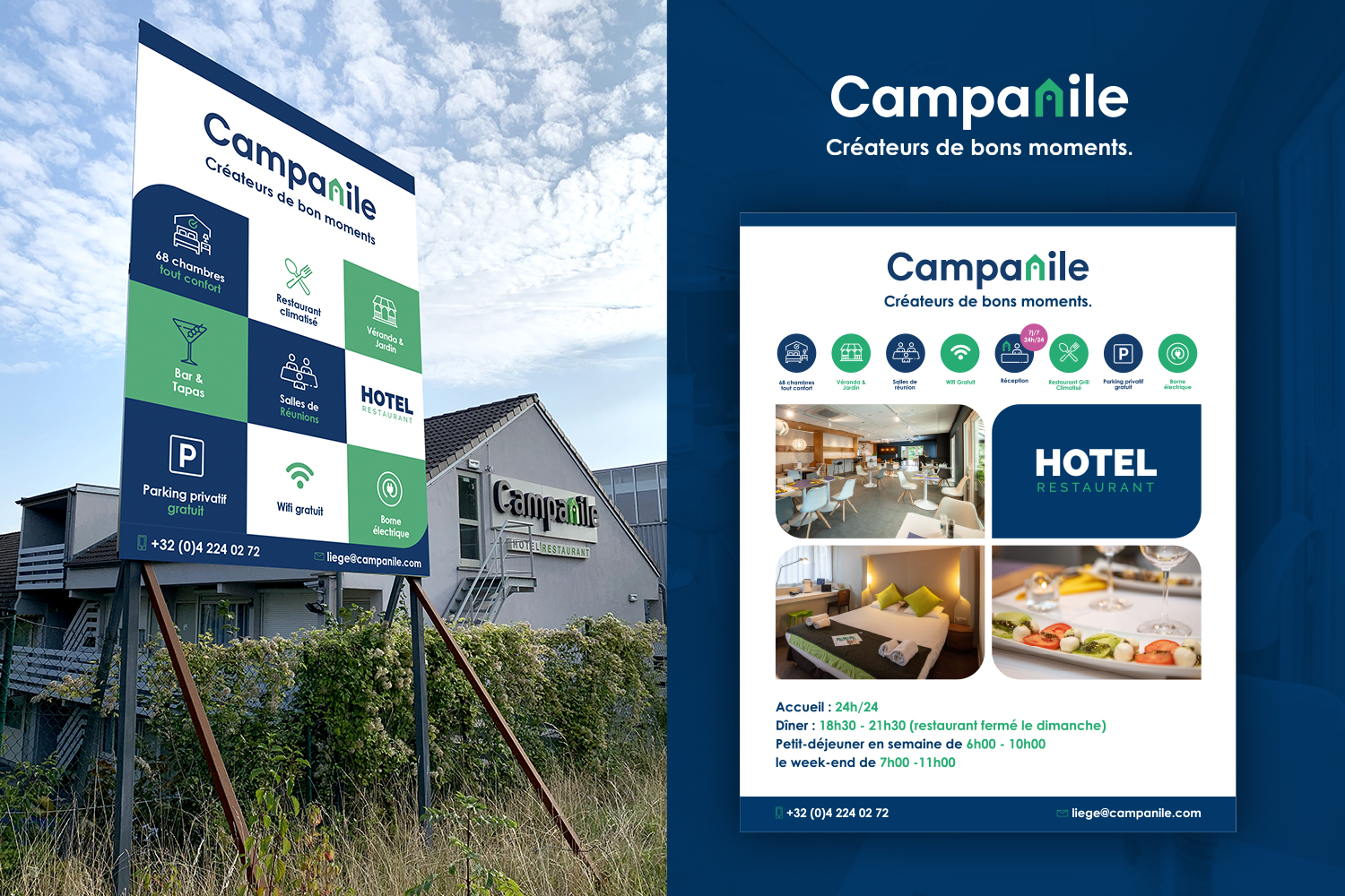 Campanile - Liège - Signalétique - Panneau - Décortik