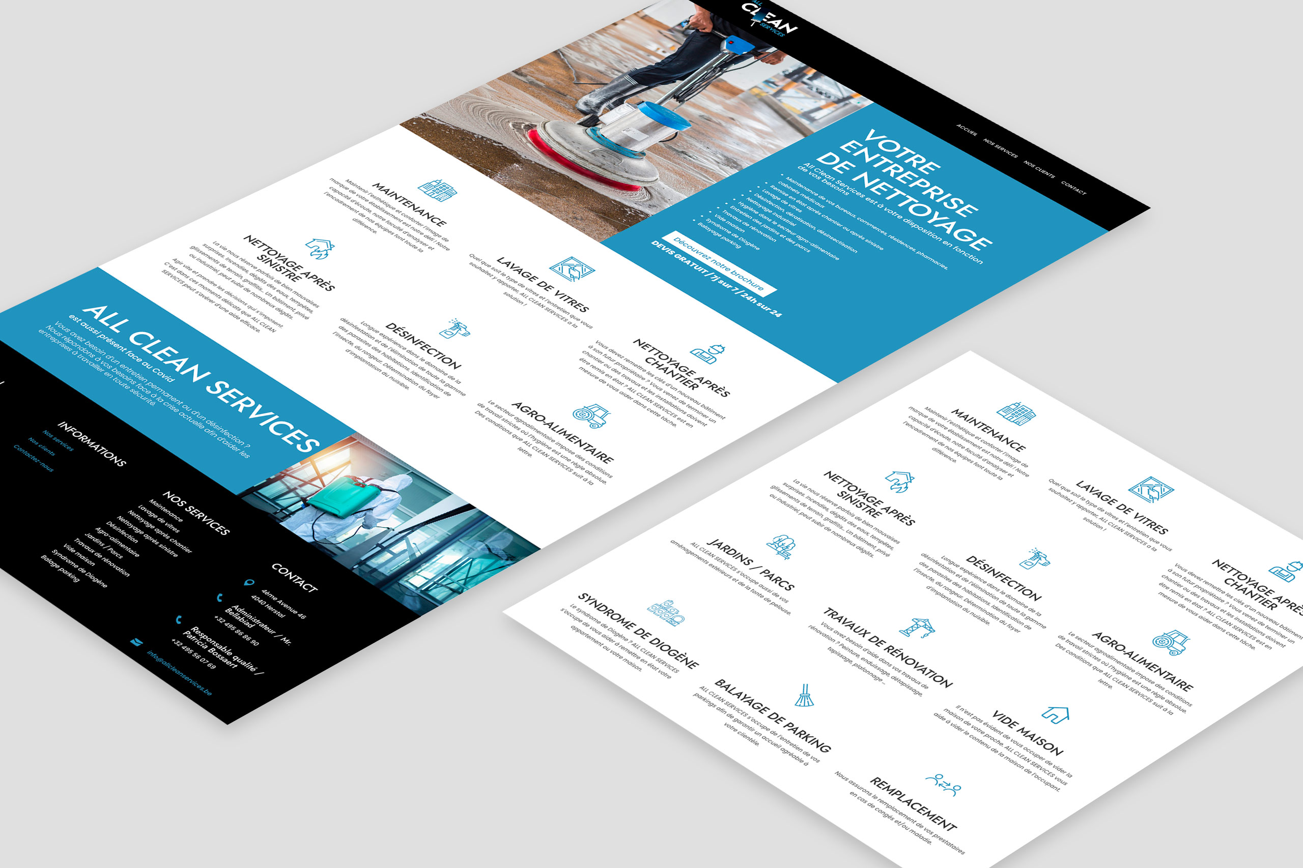 All Clean Services - Site web - Supports de communication - Graphisme - Décortik