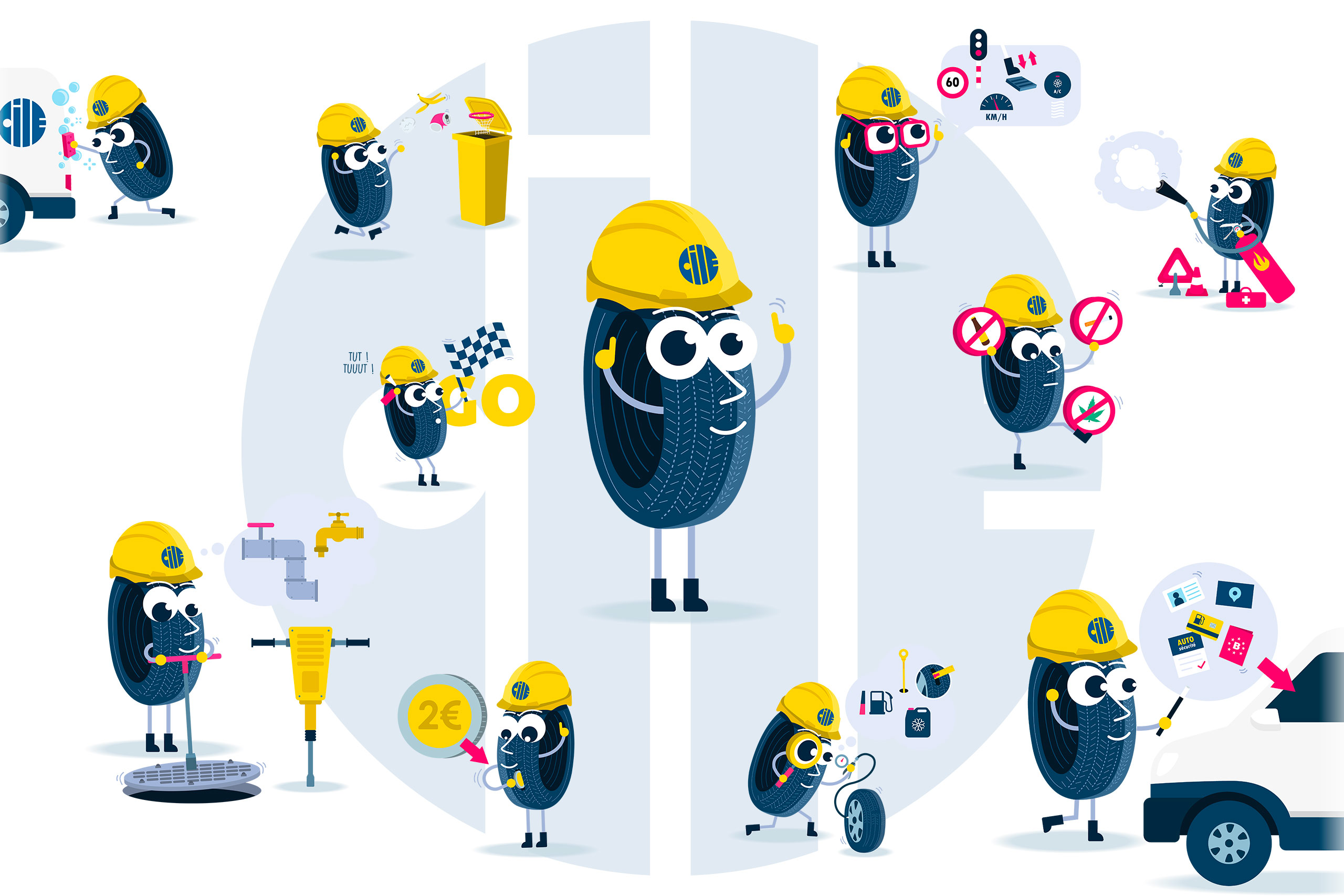 CILE - Graphisme - Mascotte - Support de communication - Signalétique - Sécurité - Décortik - 2