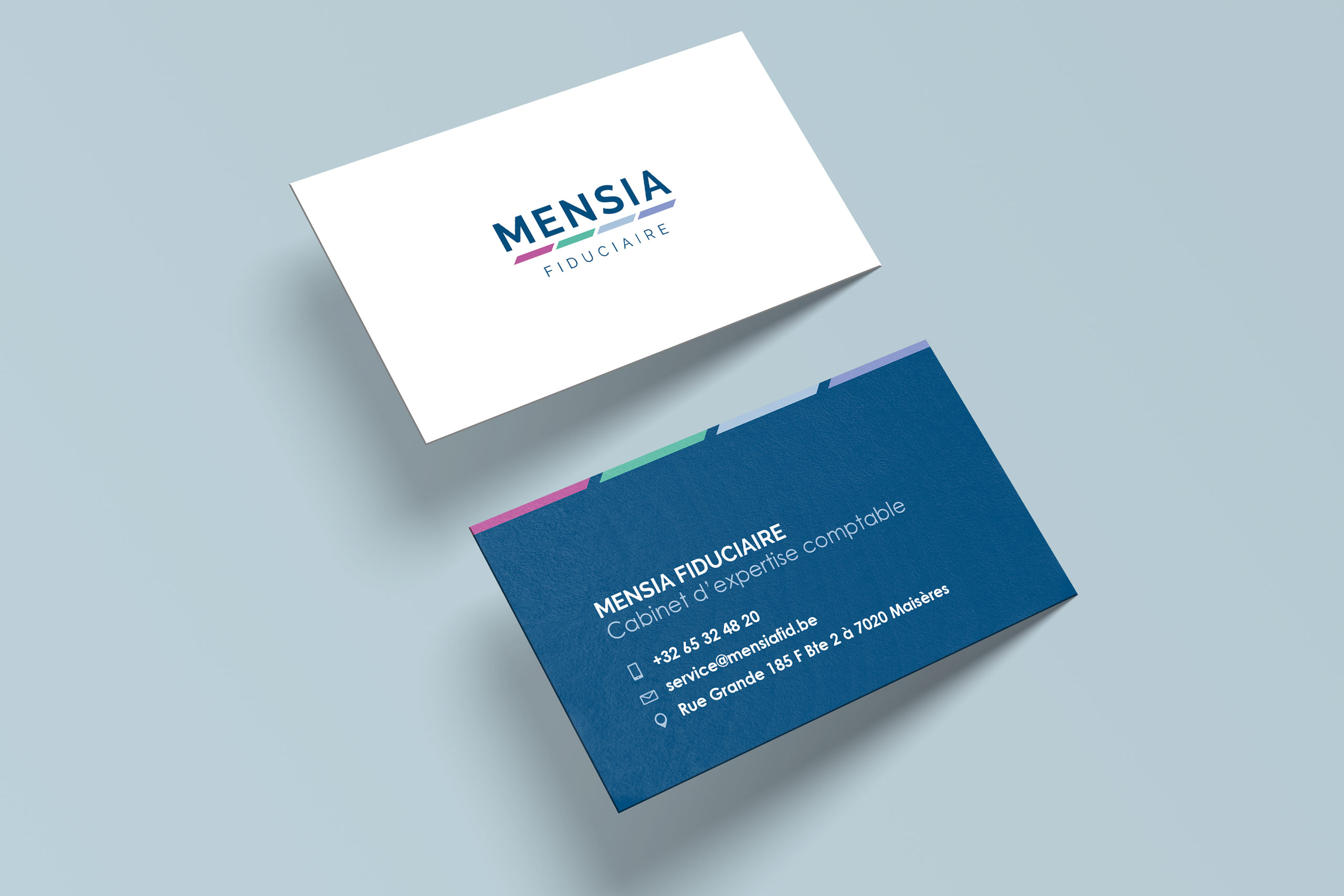 Mensia Fiduciaire - cartes de visite - graphisme - decortik